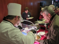 Plating up in the buffet line