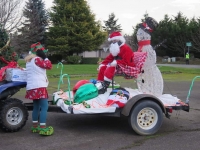 Parade getting Santa ready.