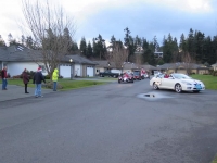 Christmas parade procession.