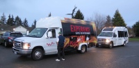 Party Buses Awaiting Holiday Revelers